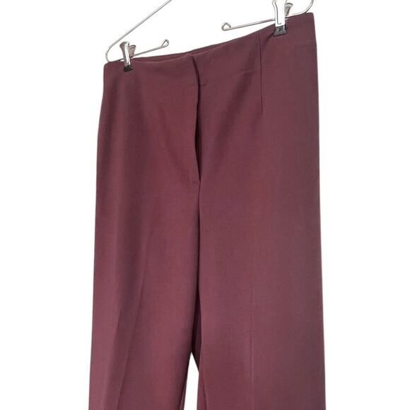 Ann Taylor Size 6 High Rise Slim Leg Cropped Pant Burgundy Stretch Career Office - Picture 5 of 8